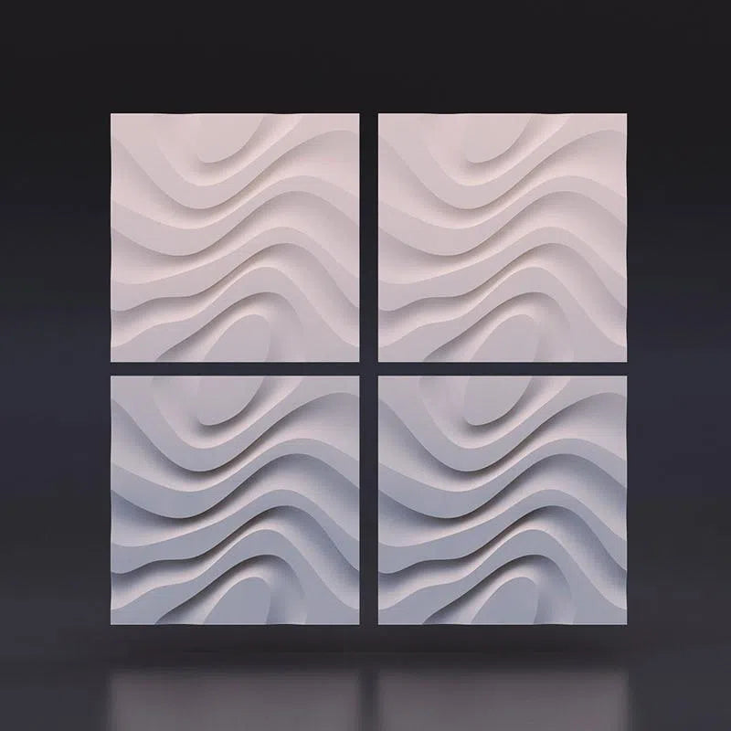 Close-up view of 3D Gypsum Wall Panels Model Dry Stream | DecorMania UK